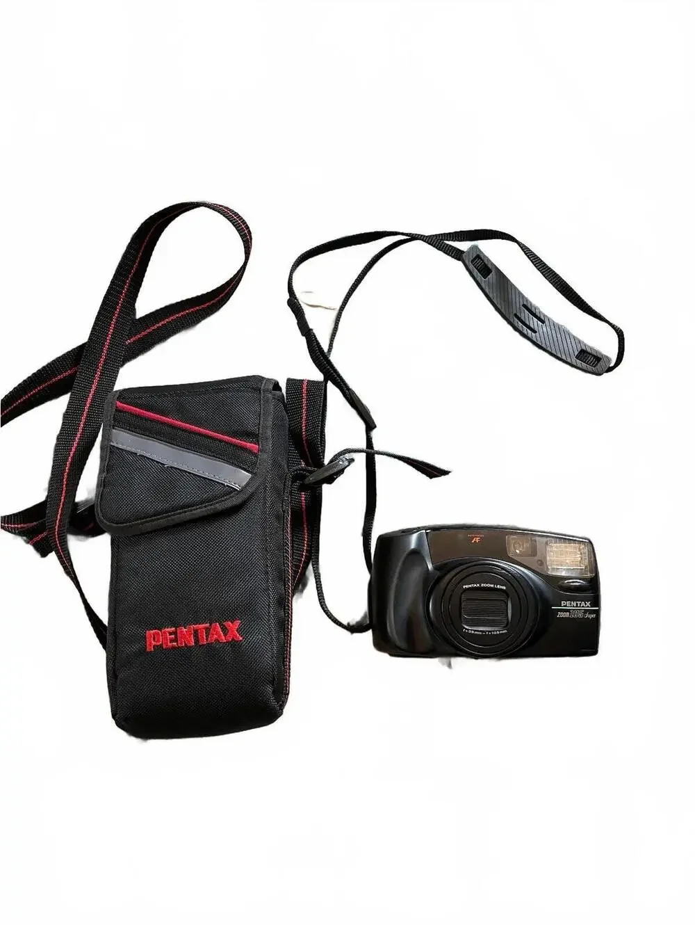 Battery Tested Pentax Zoom 105 Super 35mm Film Camera with Carrying Case